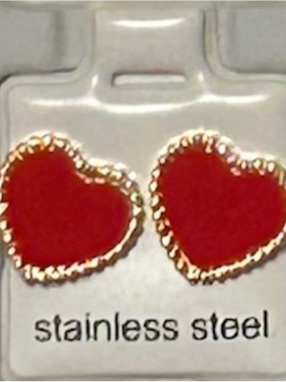 ACERO Stainless Steel Heart Stud Earrings… Set of 6 - Multicolor - Picture 3 of 7